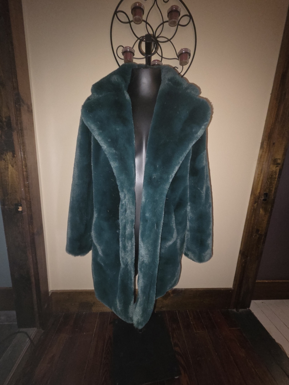 Apparis Dark Emerald Plush Faux Fur Coat